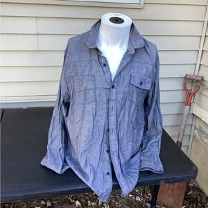 ~ Comune Men’s Dress Button Up Shirt Long Sleeves Cotton Size L